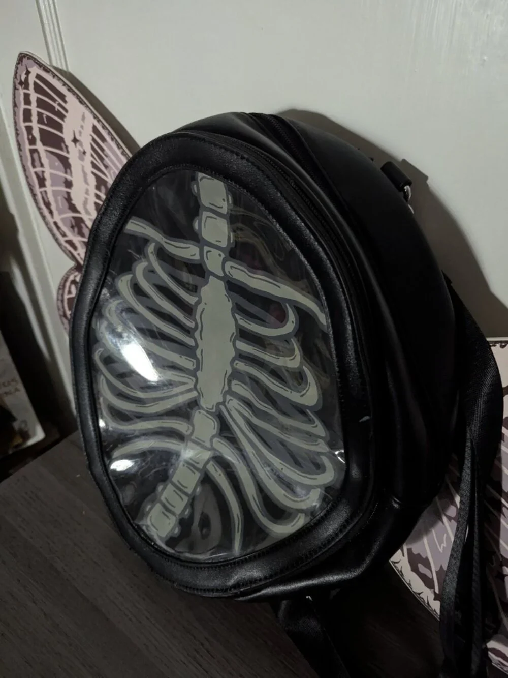 Persephone Ita Bag - skeleton moth wing bag by pocketbean - pocket egg